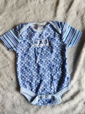 Walt Disney World Baby Blue Mickey Print Bodysuit